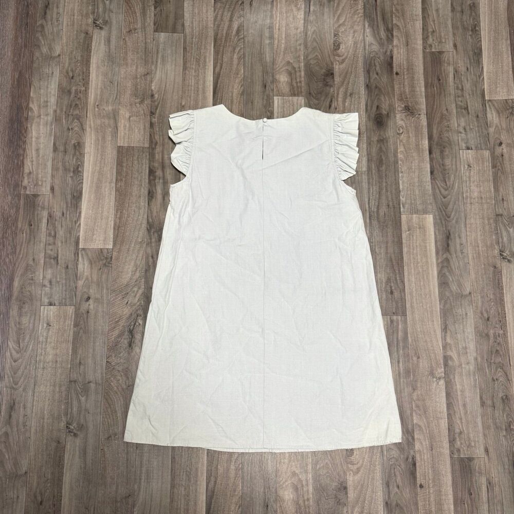 Anthropologie THML light denim embroidered floral shift dress - Picture 5 of 7